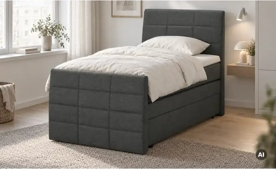 Boxspringbett Baron mit Bettkasten und Topper, in Wohnsituation