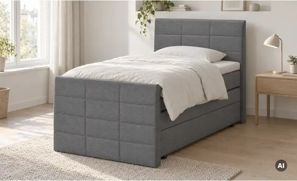 Boxspringbett Baron mit Bettkasten und Topper, in Wohnsituation