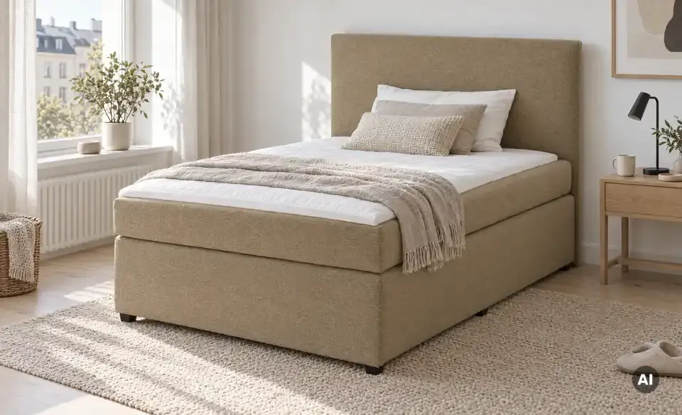 Boxspringbett Duke mit Matratze und Topper, H3, in Wohnsituation