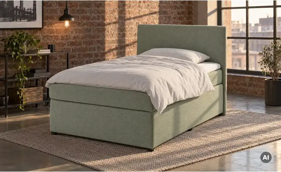 Boxspringbett Duke mit Matratze und Topper, H3, in Wohnsituation