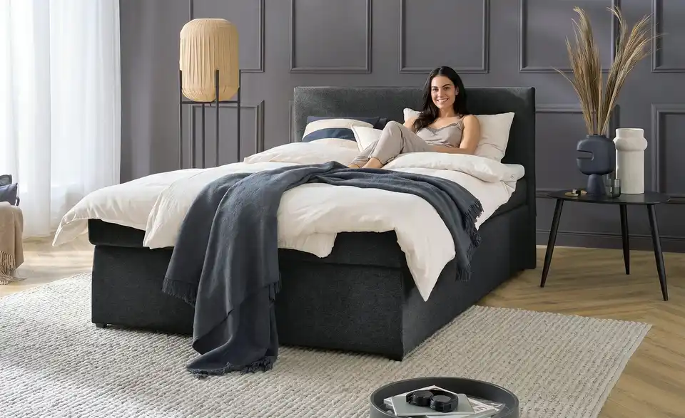 Boxspringbett Duke mit Matratze und Topper, H3, in Wohnsituation