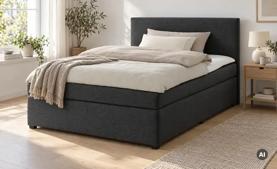 Boxspringbett Duke mit Matratze und Topper, H3, in Wohnsituation
