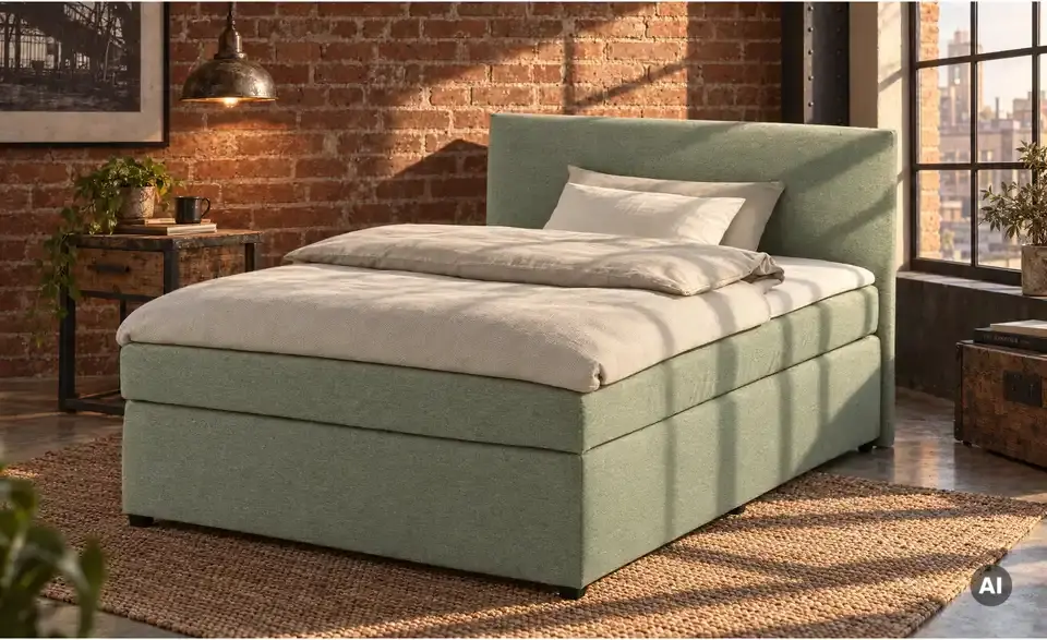 Boxspringbett Duke mit Matratze und Topper, H3, in Wohnsituation