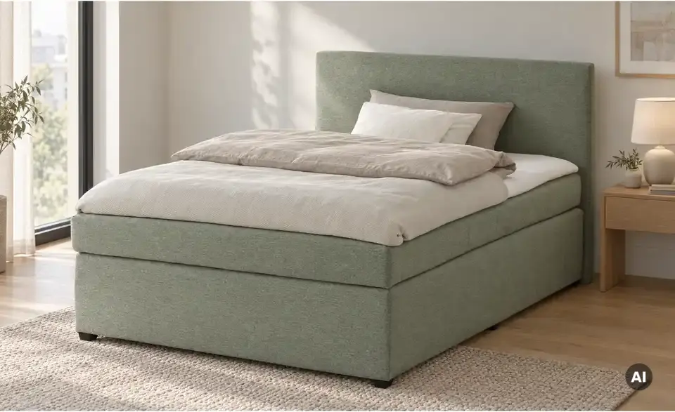 Boxspringbett Duke mit Matratze und Topper, H3, in Wohnsituation