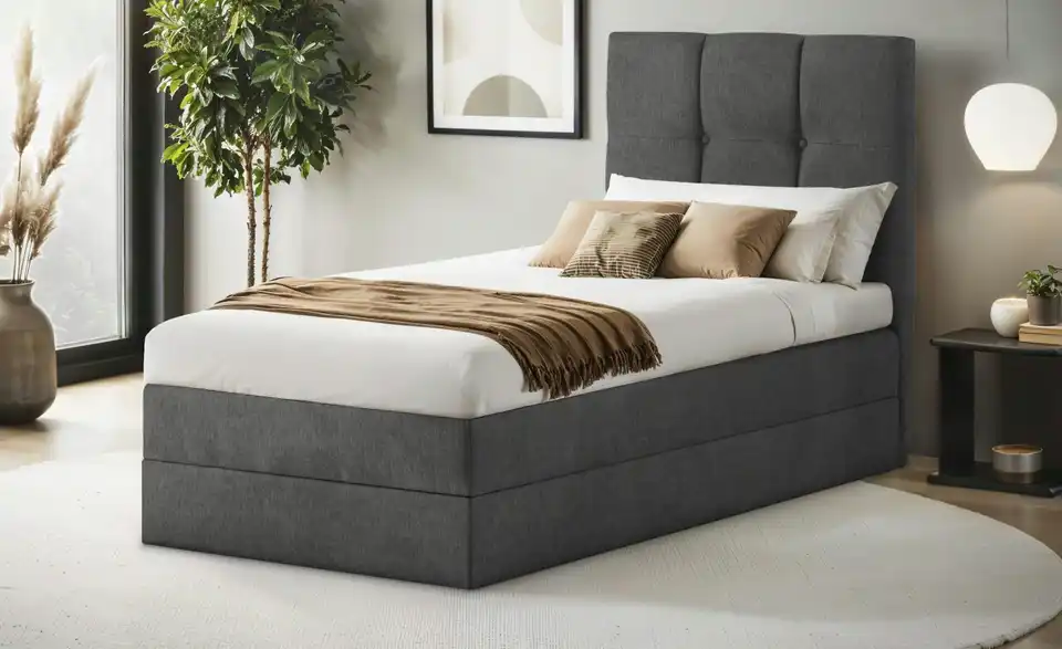 Boxspringbett Leeds mit Bettkasten, in Wohnsituation