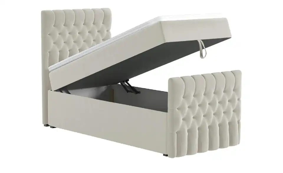 Boxbett Belek King mit Bettkasten und Fußteil, Funktionsansicht