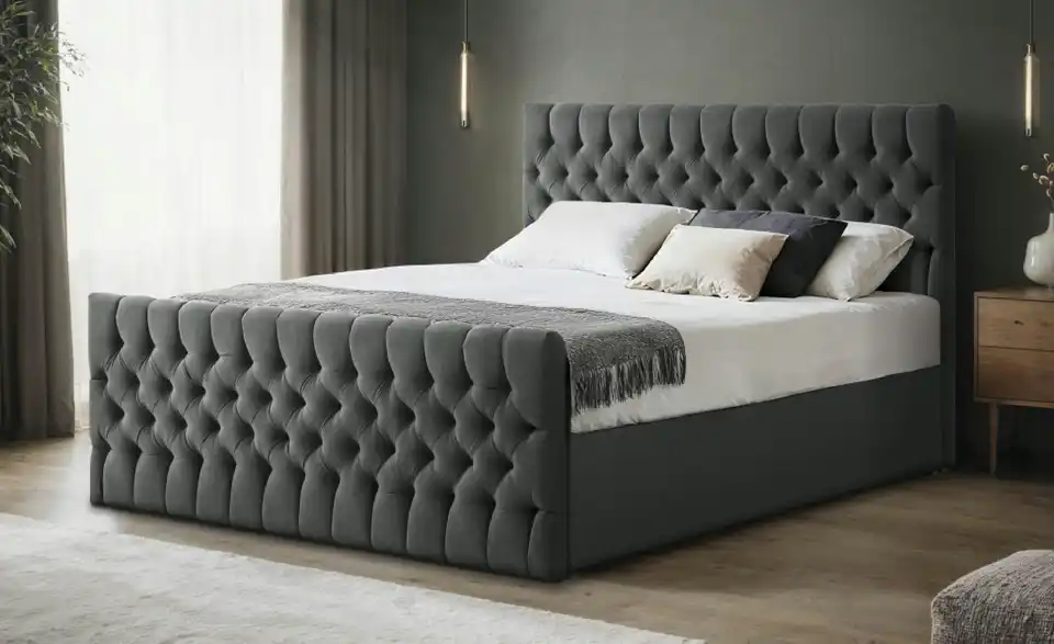 Boxbett Belek King mit Bettkasten und Fußteil, in Wohnsituation