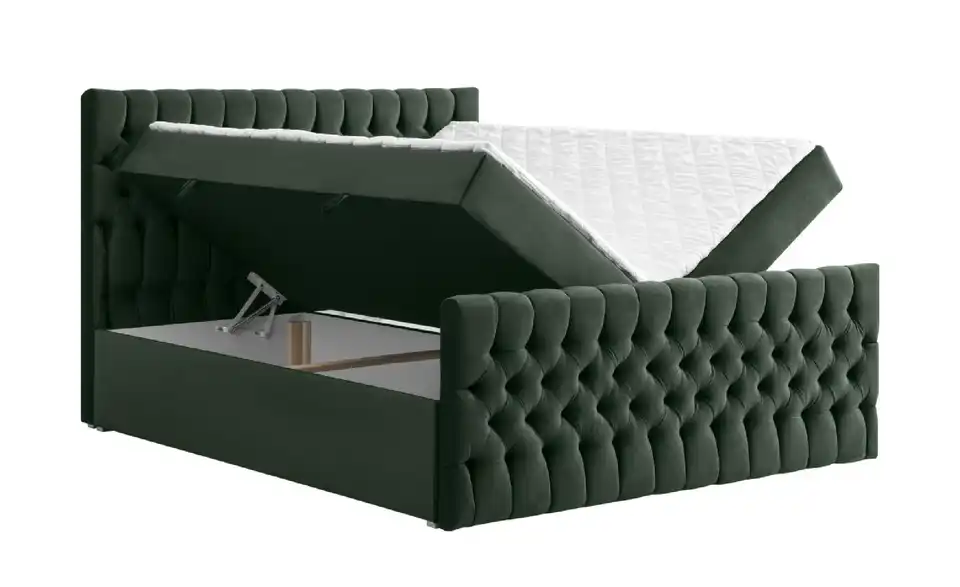 Boxbett Belek King mit Bettkasten und Fußteil, Funktionsansicht