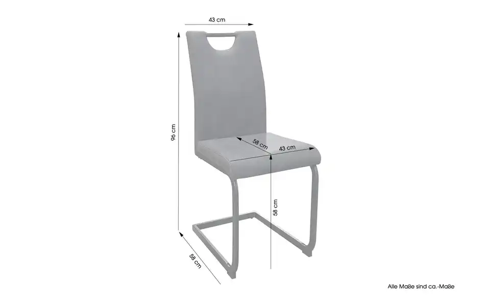 by Living Freischwinger 2er-Set Banff, Bemaßung