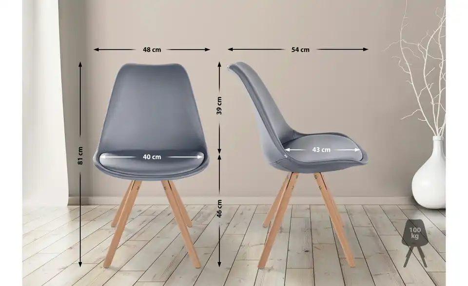 Esszimmerstuhl Sofia, Bemaßung