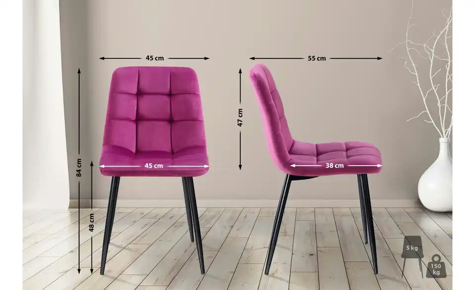 Esszimmerstuhl Antibes, Bemaßung