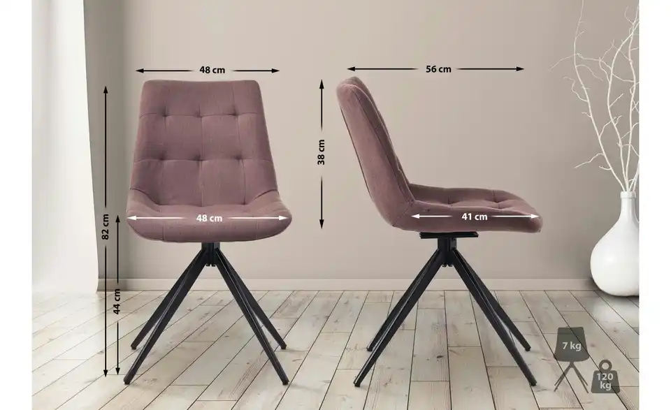 Drehstuhl, Bemaßung