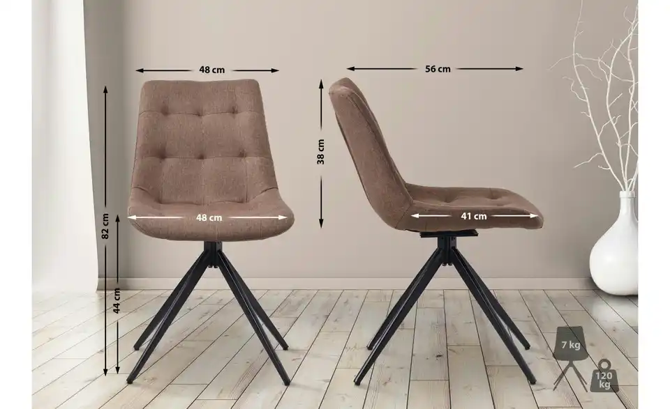 Drehstuhl, Bemaßung