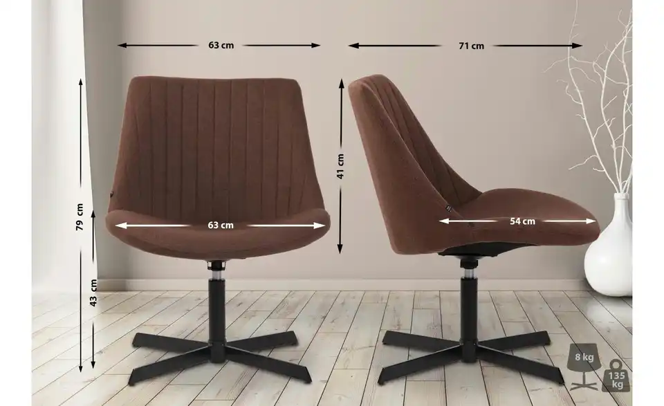 Drehstuhl, Bemaßung