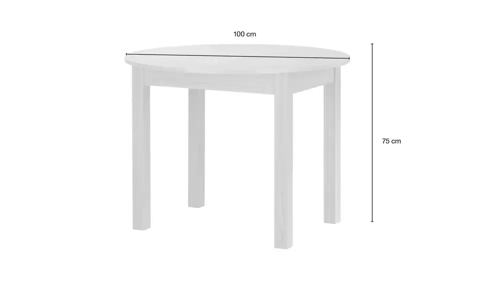 smart Ausziehbarer Esstisch Ben in verschiedenen Größen, Bemaßung