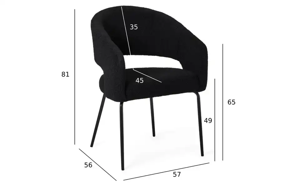 Furnhouse Esszimmerstuhl 2er-Set Natalie, Bemaßung