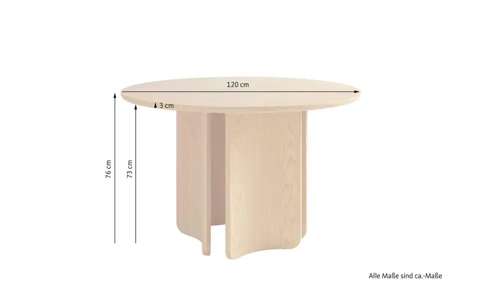 SCHÖNER WOHNEN Kollektion Esstisch Harstad, Bemaßung