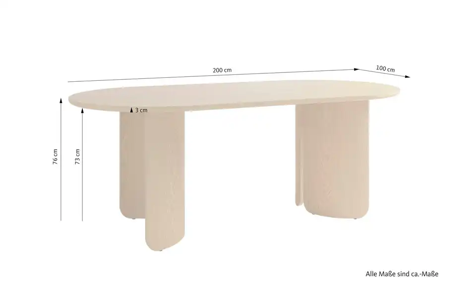 SCHÖNER WOHNEN Kollektion Esstisch, Bemaßung