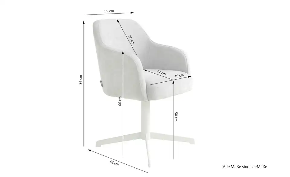 SCHÖNER WOHNEN Kollektion Stuhl, Bemaßung