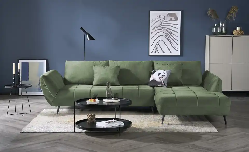 bobb Ecksofa Carly mit Sitztiefenverstellung, Frontansicht