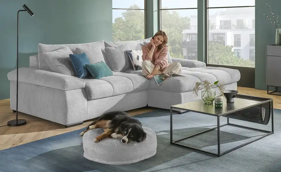 bobb Ecksofa Hella mit trendigem Cordbezug, in Wohnsituation