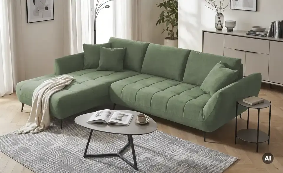 bobb Ecksofa Carly mit Sitztiefenverstellung, in Wohnsituation