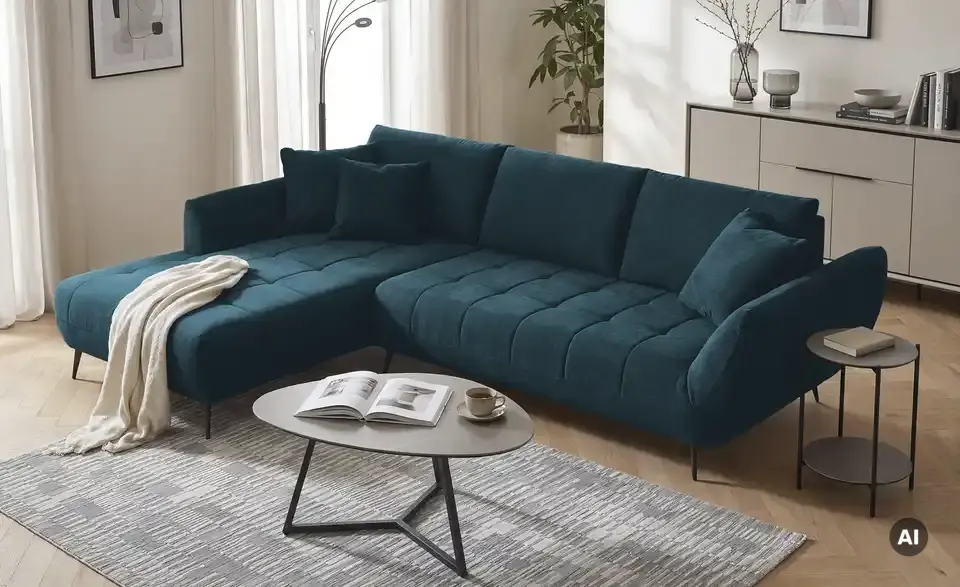 bobb Ecksofa Carly mit Sitztiefenverstellung, in Wohnsituation