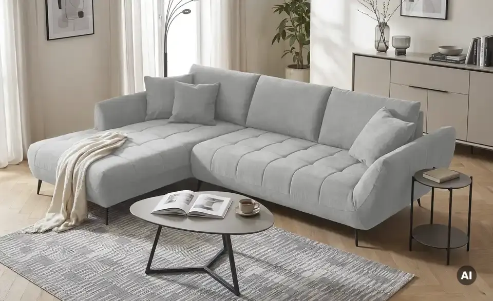 bobb Ecksofa Carly mit Sitztiefenverstellung, in Wohnsituation