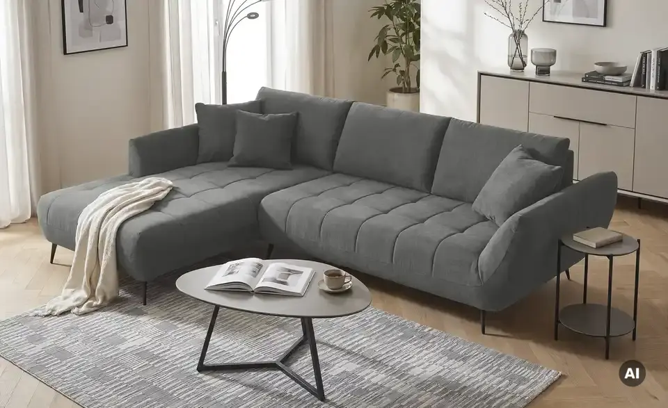 bobb Ecksofa Carly mit Sitztiefenverstellung, in Wohnsituation