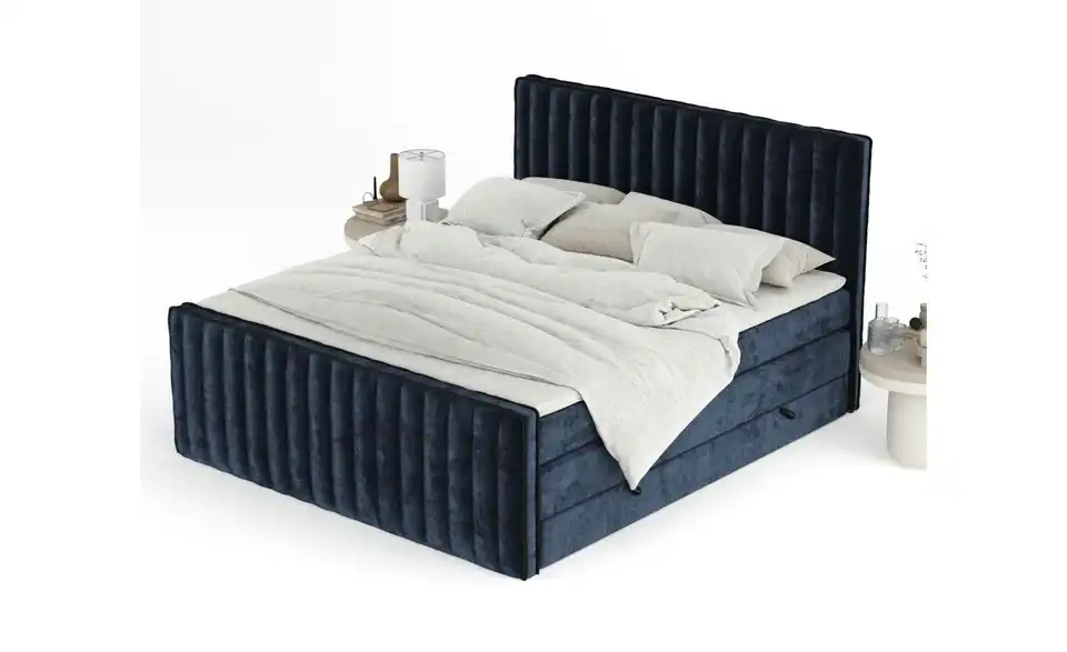 Boxspringbett mit Stauraum, in Wohnsituation