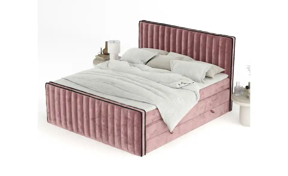 Boxspringbett mit Stauraum, in Wohnsituation