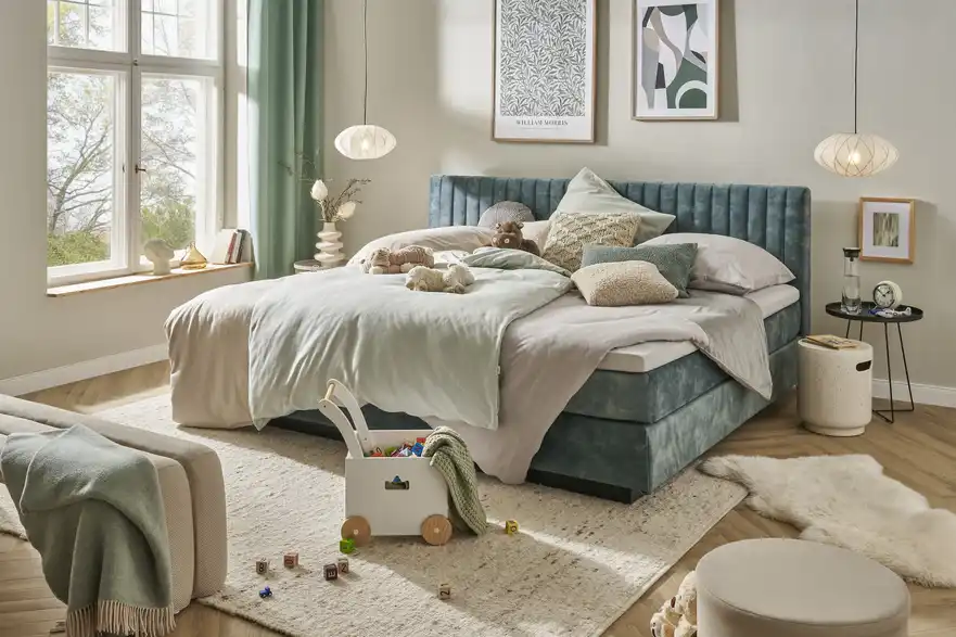 Boxspringbett Familienbett, in Wohnsituation