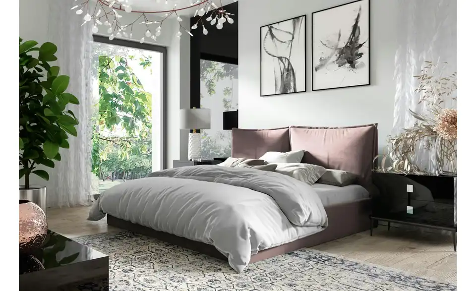 Polsterbett Glam mit Bettkasten, in Wohnsituation