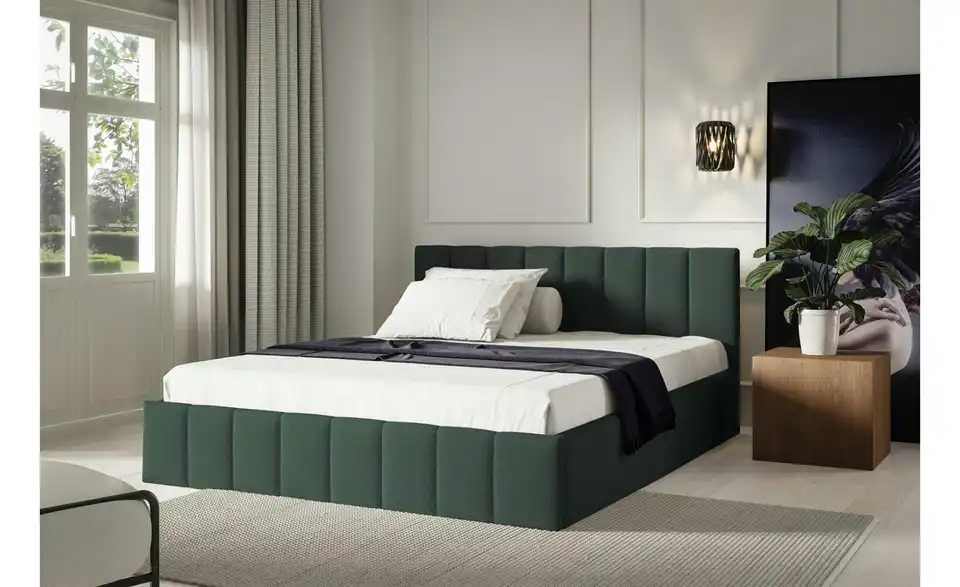 Polsterbett Eyla mit Bettkasten, in Wohnsituation