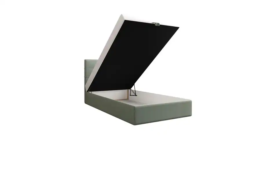 Boxbett Duo 2 mit Stauraum, Matratze H3 und Topper, geöffnet