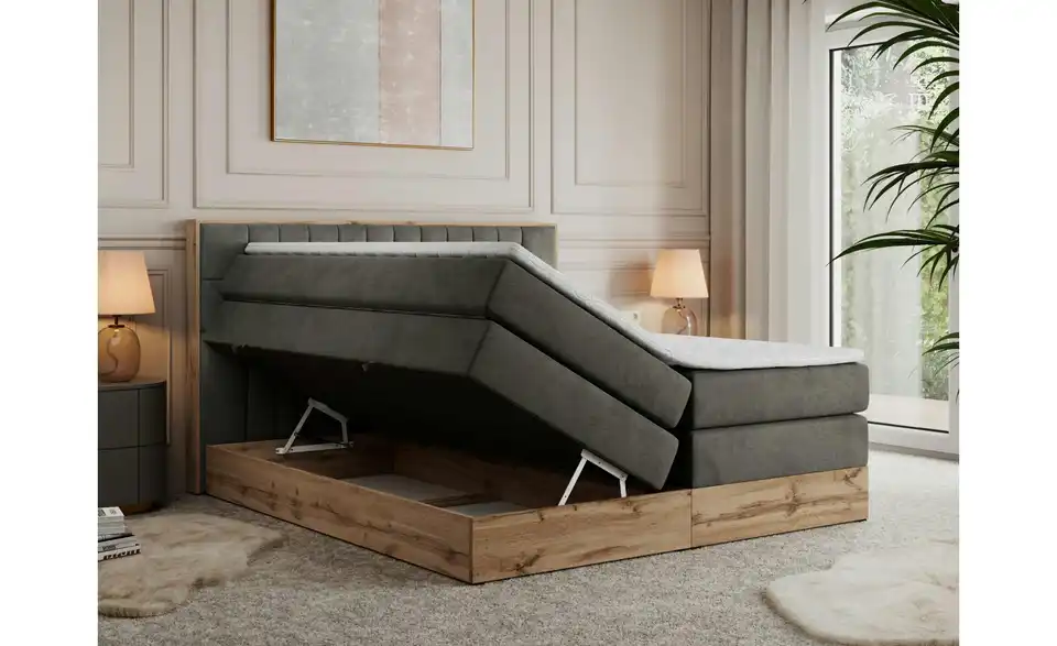 Boxspringbett Amore King mit Bettkasten, Funktionsansicht