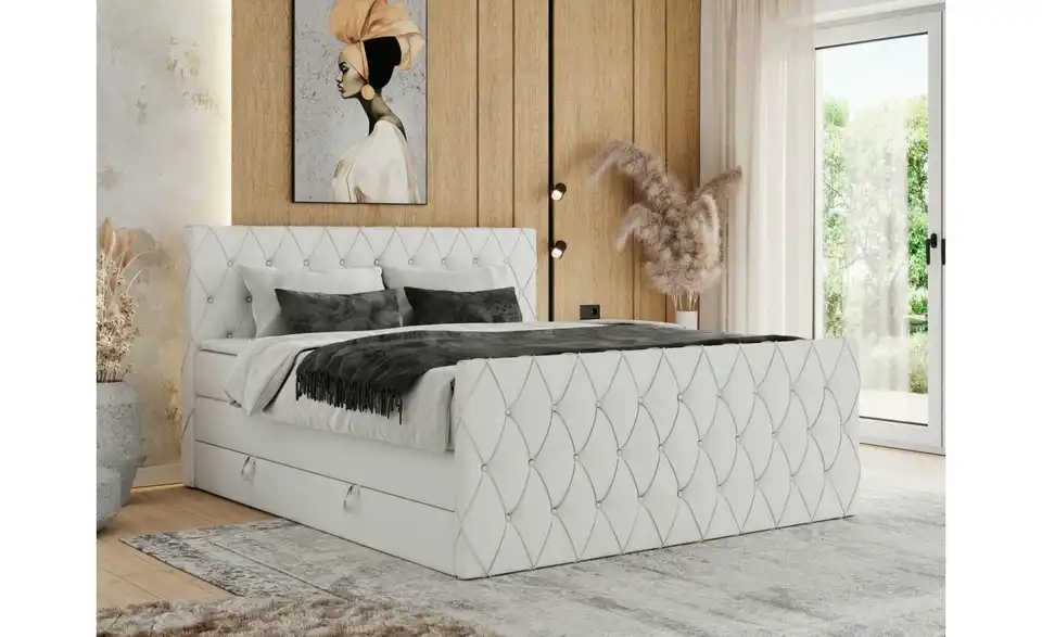 Boxspringbett Miren King Duo mit Bettkasten, in Wohnsituation