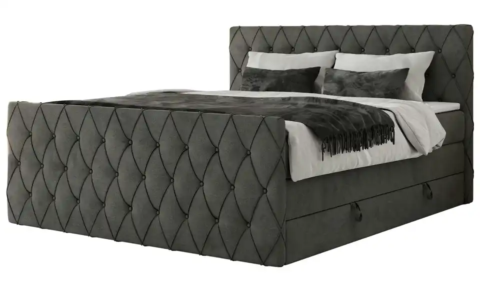 Boxspringbett Miren King Duo mit Bettkasten, Perspektive
