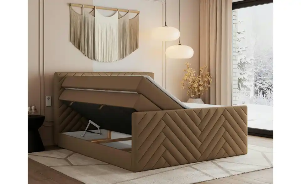 Boxspringbett Paris King Duo mit Bettkasten, Funktionsansicht