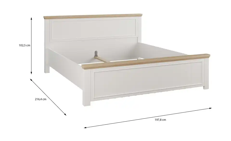 Bettgestell Countryside 180x200, Bemaßung