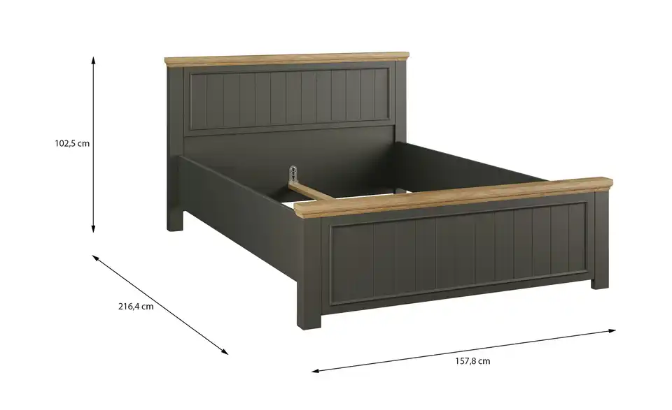 Bettgestell Countryside 140x200, Bemaßung