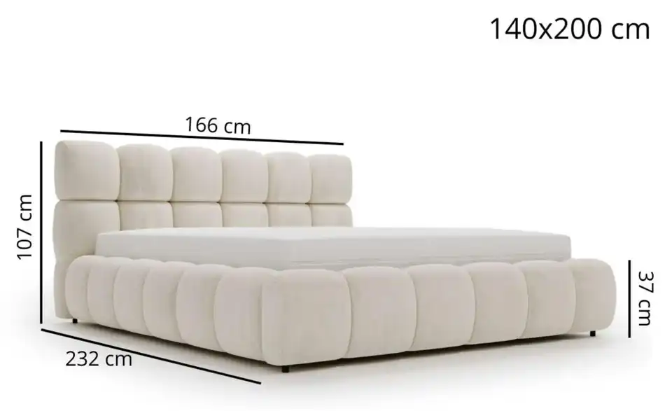 Polsterbett, Bemaßung