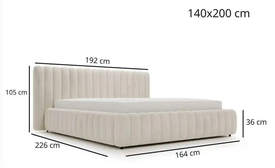 Polsterbett, Bemaßung