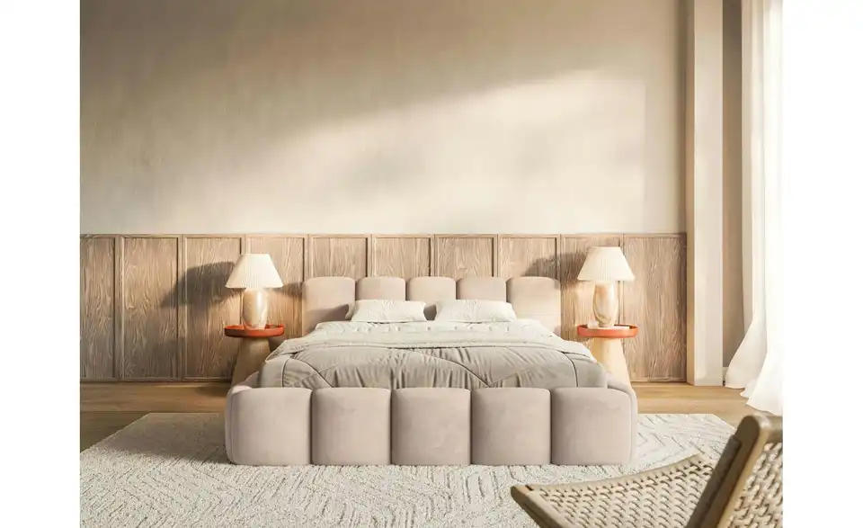 Selsey Polsterbett Cloudy Low mit Bettkasten, in Wohnsituation