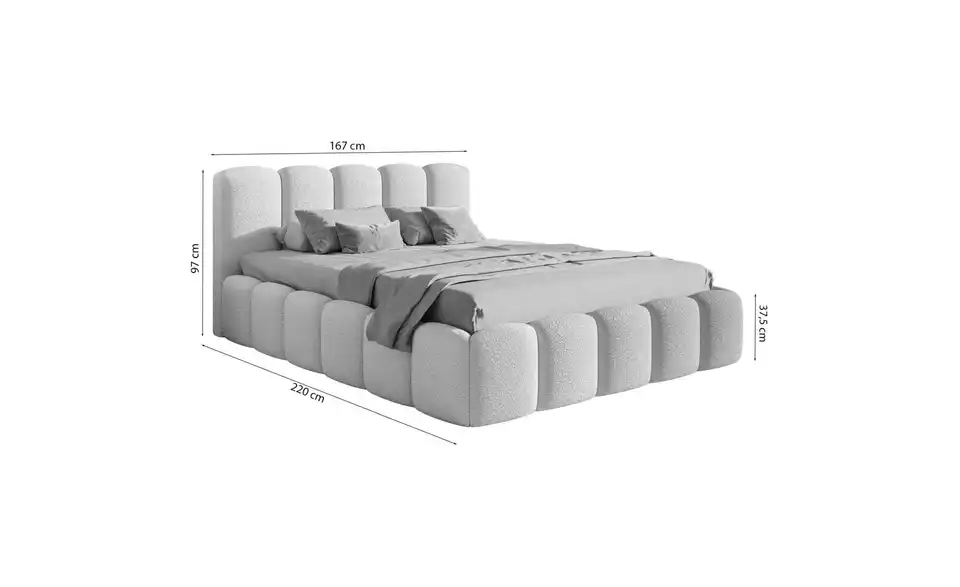 Selsey Polsterbett Cloudy II mit Bettkasten, Bemaßung