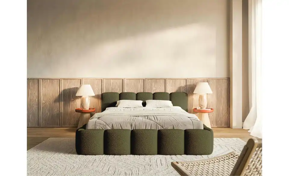 Selsey Polsterbett BK 160x200 Grün, in Wohnsituation