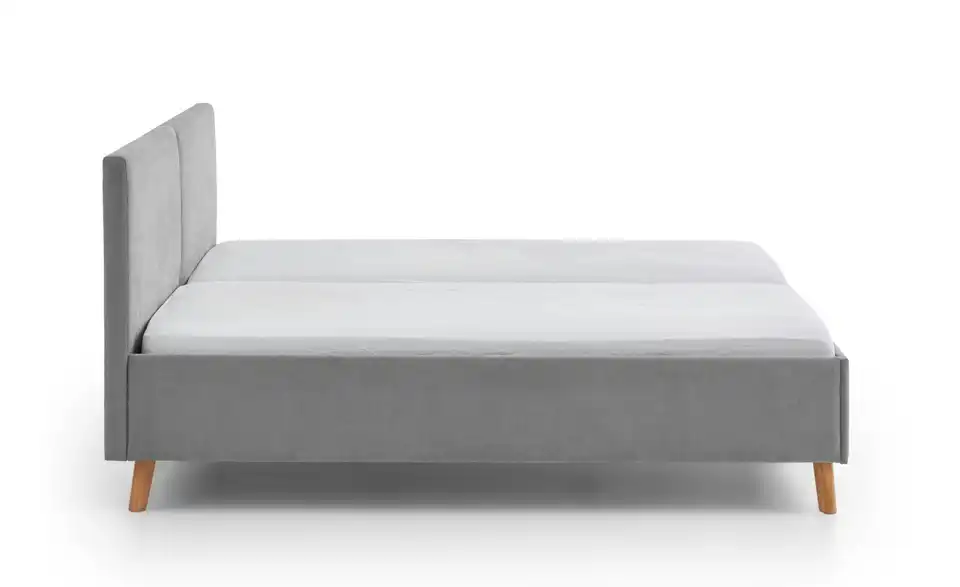 Polsterbett Piano in grau, Profilansicht