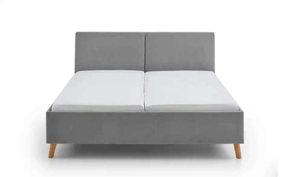Polsterbett Piano in grau, Frontansicht