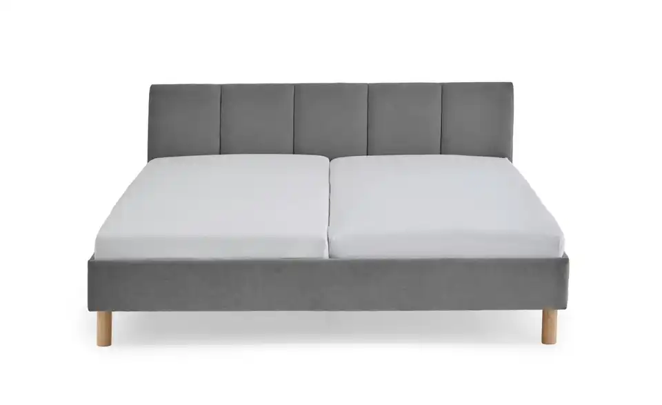 Polsterbett Joker in grau, Frontansicht