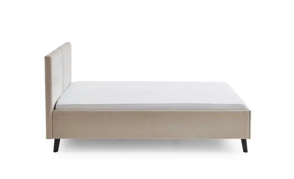 Polsterbett Piano in beige, Profilansicht